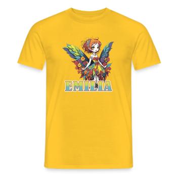 Emilia - Mädchenname - Fee  - Männer T-Shirt - Gelb - Vorne - AI Model Male 178 dark (178cm)