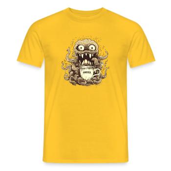 Coffee Monster - Caffeine Zombie - Morning Grouch - Men's T-Shirt - yellow - Front - AI Model Male 178 dark (178cm)