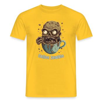 Coffee Monster - Caffeine Zombie - Morning Grouch - Men's T-Shirt - yellow - Front - AI Model Male 178 dark (178cm)