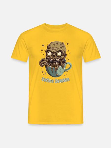 Kaffeemonster - Koffein Zombie - Morgenmuffel - Männer T-Shirt - Gelb