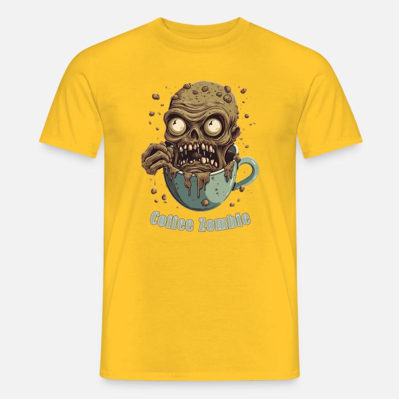 Kaffeemonster - Koffein Zombie - Morgenmuffel - Männer T-Shirt - Gelb