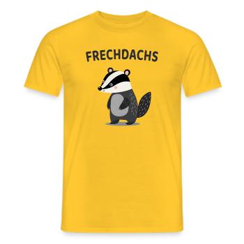 Frechdachs Lustiger Dachs Spruch - Männer T-Shirt - Gelb - Vorne - AI Model Male 178 dark (178cm)