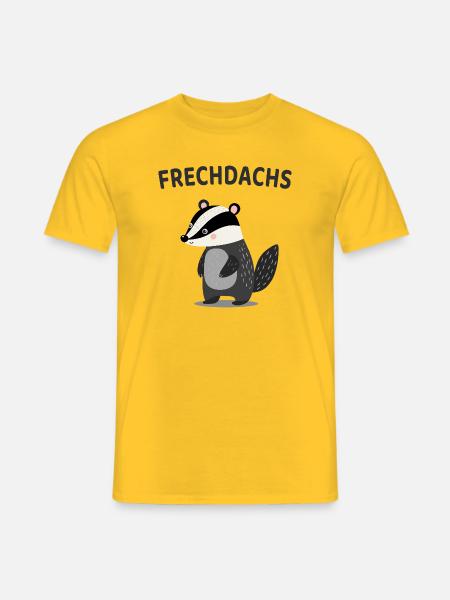 Frechdachs Lustiger Dachs Spruch - Männer T-Shirt - Gelb