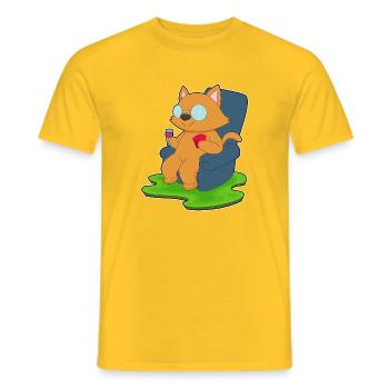 Jeu de cartes de poker chat - T-shirt homme - jaune - Devant - AI Model Male 178 dark (178cm)