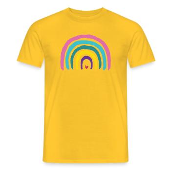 Rainbow with heart colors of the 90s - Men's T-Shirt - yellow - Front - AI Model Male 178 dark (178cm)