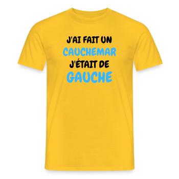 J'AI fait un Caumar J'était De Gauche - T-shirt homme - jaune - Devant - AI Model Male 178 dark (178cm)