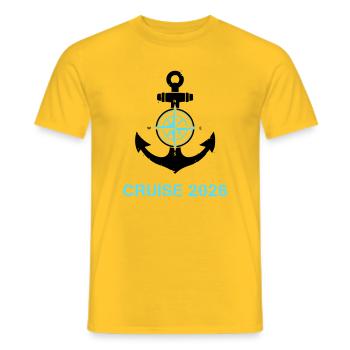 Anchor Compass Cruise 2026 Logo - Men's T-Shirt - yellow - Front - AI Model Male 178 dark (178cm)
