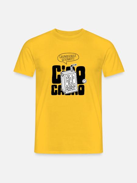 Grundschule Geschafft Abschlussshirt Ciao Kakao - Männer T-Shirt - Gelb