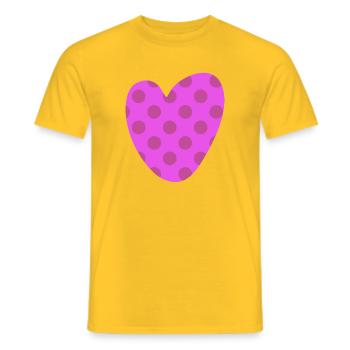 Motif Points de cœur Amour Amour Joie de vivre - T-shirt homme - jaune - Devant - AI Model Male 178 dark (178cm)