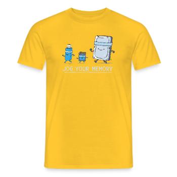 Software Engineer IT Support J-og Your Memory Gym  - Men's T-Shirt - yellow - Front - AI Model Male 178 dark (178cm)
