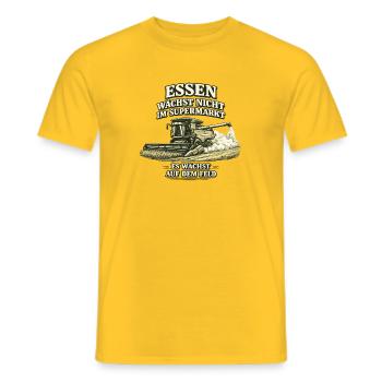 Essen wächst nicht im Supermarkt Mähdrescher Motiv - Männer T-Shirt - Gelb - Vorne - AI Model Male 178 dark (178cm)