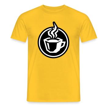 Kaffee Tasse Symbol - Männer T-Shirt - Gelb - Vorne - AI Model Male 178 dark (178cm)