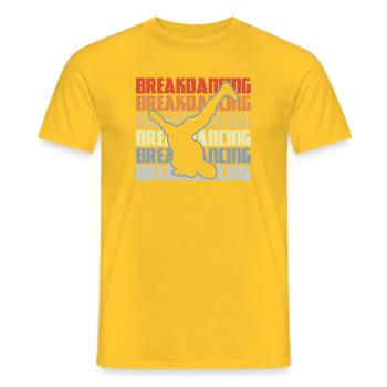 Vintage Breakdance - T-shirt homme - jaune - Devant - AI Model Male 178 dark (178cm)