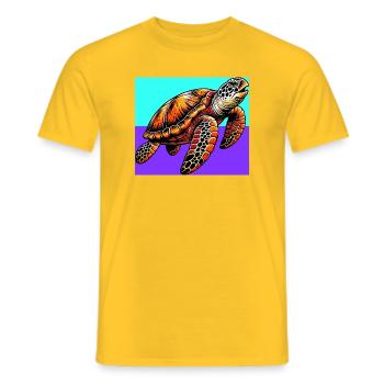 turtle - Men's T-Shirt - yellow - Front - AI Model Male 178 dark (178cm)