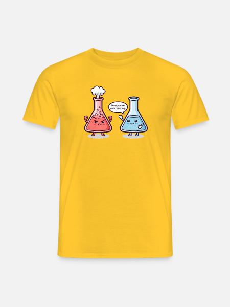 Overreacting - Chemist Humor - Men's T-Shirt - yellow