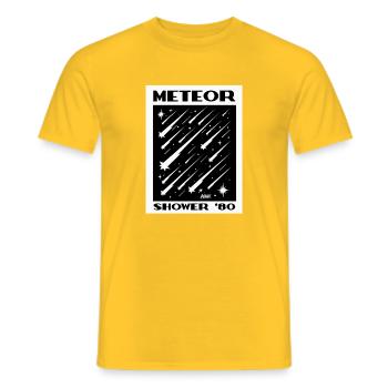 Meteor Shower 80er Retro-Druck - Männer T-Shirt - Gelb - Vorne - AI Model Male 178 dark (178cm)