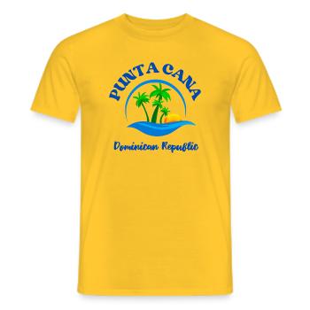 Plage de Punta Cana - T-shirt homme - jaune - Devant - AI Model Male 178 dark (178cm)