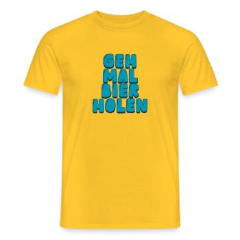 Geh mal Bier holen - Männer T-Shirt - Gelb - Vorne - AI Model Male 178 dark (178cm)
