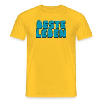 Beste Leben - Männer T-Shirt - Gelb - Vorne - AI Model Male 178 dark (178cm)