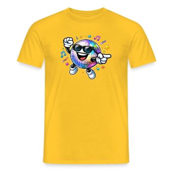 Rainbow Disco Ball Dance Party - Men's T-Shirt - yellow - Front - AI Model Male 178 dark (178cm)