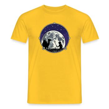 Moonlit Night Shepherd and Camel - Men's T-Shirt - yellow - Front - AI Model Male 178 dark (178cm)