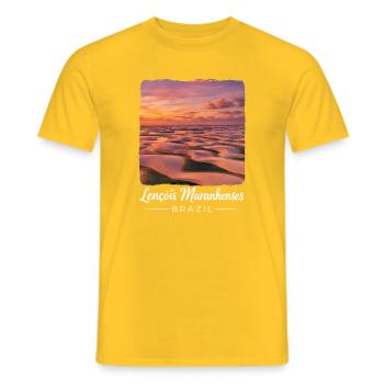 Lençóis Maranhenses Brasilien - Männer T-Shirt - Gelb - Vorne - AI Model Male 178 dark (178cm)