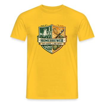 Brasseurs entre laboratoire et art | Brasseurs amateurs - T-shirt homme - jaune - Devant - AI Model Male 178 dark (178cm)
