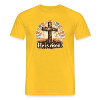 Il est ressuscité - T-shirt homme - jaune - Devant - AI Model Male 178 dark (178cm)
