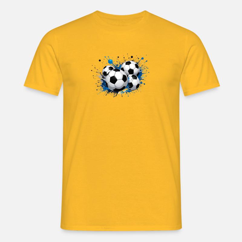 Fodbolddesign til en stor begivenhed - T-shirt til herrer - gul