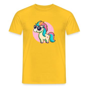 Rainbow Pony Glam-Brille - Männer T-Shirt - Gelb - Vorne - AI Model Male 178 dark (178cm)