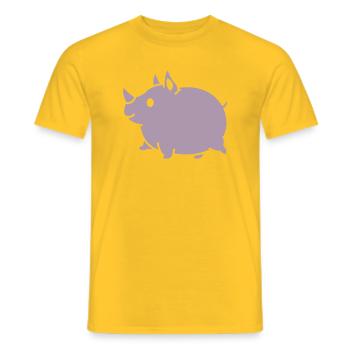 Kawaii Rhino Cute Cartoon Silhouette - Men's T-Shirt - yellow - Front - AI Model Male 178 dark (178cm)