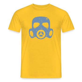 Masque à gaz grunge Particules nucléaires radioactives - T-shirt homme - jaune - Devant - AI Model Male 178 dark (178cm)