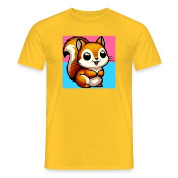 squirrel - Men's T-Shirt - yellow - Front - AI Model Male 178 dark (178cm)