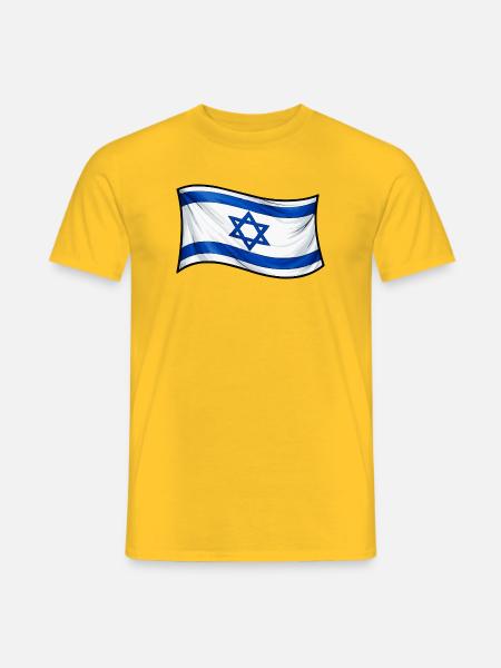 Drapeau israélien : Étoile de David - T-shirt homme - jaune