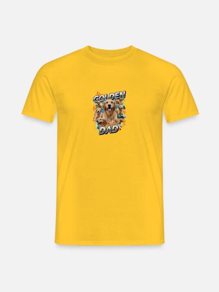 Golden Retriever Dad 90s Retro - Men's T-Shirt - yellow
