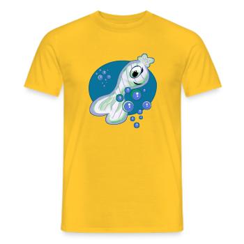 Cartoonartiges Wesen kinder fisch - Männer T-Shirt - Gelb - Vorne - AI Model Male 178 dark (178cm)