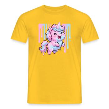 Délice de goutte de licorne pastel - T-shirt homme - jaune - Devant - AI Model Male 178 dark (178cm)