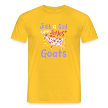 Nur ein Mädchen, das Ziegen liebt - Männer T-Shirt - Gelb - Vorne - AI Model Male 178 dark (178cm)