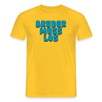 Bruder muss los - Männer T-Shirt - Gelb - Vorne - AI Model Male 178 dark (178cm)