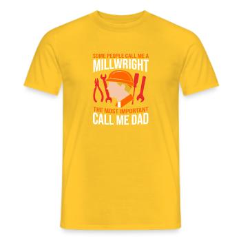 Locksmith Mechanic CNC Mechanical Engineering - Men's T-Shirt - yellow - Front - AI Model Male 178 dark (178cm)