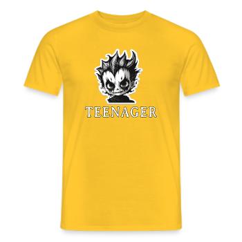 Bad mood teenager - Men's T-Shirt - yellow - Front - AI Model Male 178 dark (178cm)