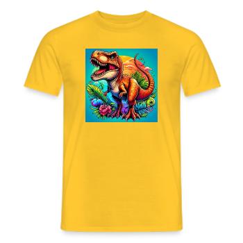 Dinosaurier - Männer T-Shirt - Gelb - Vorne - AI Model Male 178 dark (178cm)