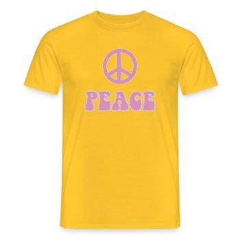 Peace Symbol Retro Hippie Style Flower Power - Männer T-Shirt - Gelb - Vorne - AI Model Male 178 dark (178cm)