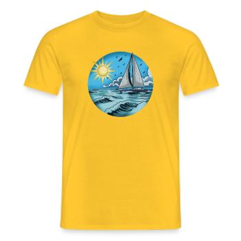 Gliders by the sea 1 - Men's T-Shirt - yellow - Front - AI Model Male 178 dark (178cm)