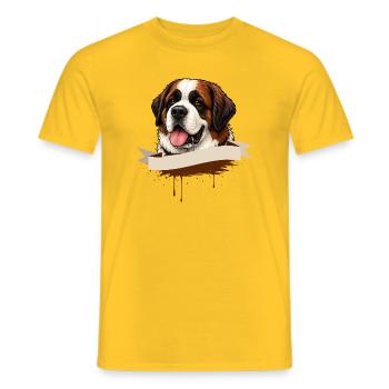 Cadeau de la chemise Saint-Bernard pour les amateurs de chiens - T-shirt homme - jaune - Devant - AI Model Male 178 dark (178cm)