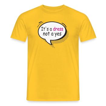 C’est une robe, pas une chemise statement - T-shirt homme - jaune - Devant - AI Model Male 178 dark (178cm)