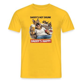 Daddy's Not Drunk, Daddy's Happy - Men's T-Shirt - yellow - Front - AI Model Male 178 dark (178cm)