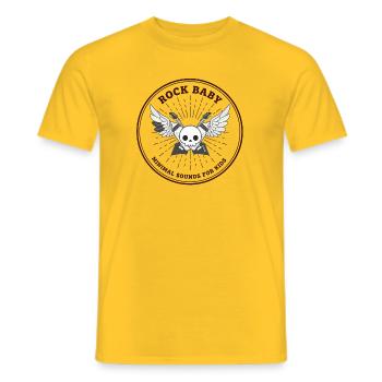 Skull Hipster Circle - Men's T-Shirt - yellow - Front - AI Model Male 178 dark (178cm)