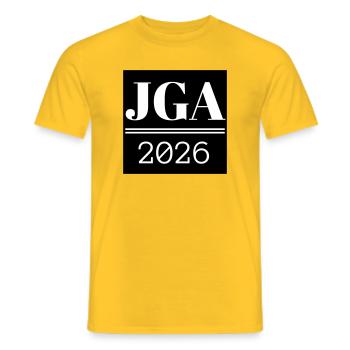 Chemise d’enterrement de vie de garçon - T-shirt homme - jaune - Devant - AI Model Male 178 dark (178cm)