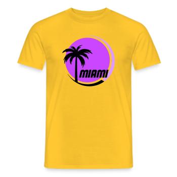 Miami Palmen Neon Retro - Männer T-Shirt - Gelb - Vorne - AI Model Male 178 dark (178cm)
